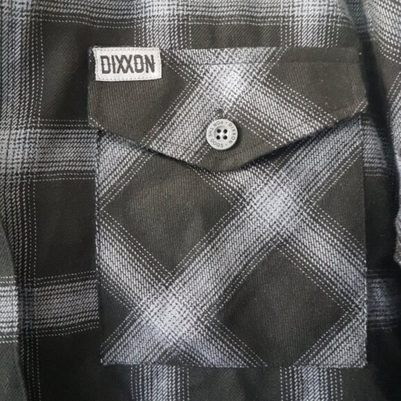 Dixxon X Danny G Grey Black Plaid Flannel Long Sleeve Button Down Shirt Sz M - Picture 8 of 15